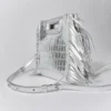 Mini M Bag em pele com relevo e corrente