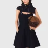 Mini vestido babydoll em malha