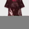 Mini-vestido bordado com lantejoulas