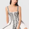 Mini-vestido com alças bordadas