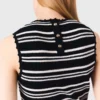 Mini-vestido de croché às riscas