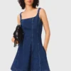 Mini-vestido de ganga