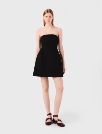 Mini vestido de linho sem alças