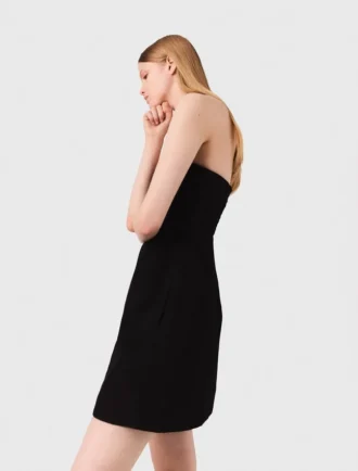 Mini vestido de linho sem alças