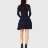 Mini-vestido de malha com saia evasê