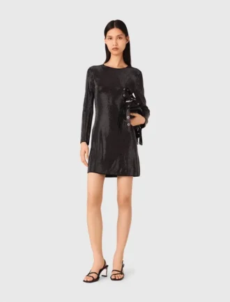 Mini-vestido de malha com strass