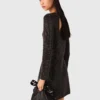 Mini-vestido de malha com strass