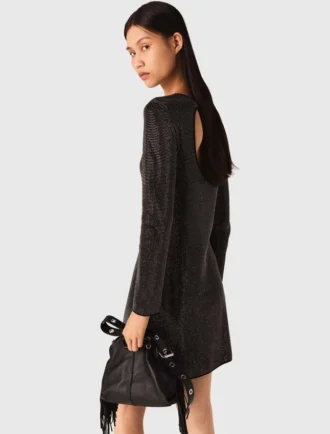 Mini-vestido de malha com strass