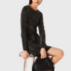 Mini-vestido de malha com strass