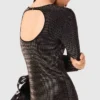 Mini-vestido de malha com strass