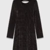 Mini-vestido de malha com strass