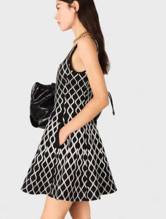 Mini-vestido de malha estampado