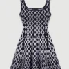 Mini-vestido de malha estampado