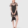 Mini vestido de tule bordado