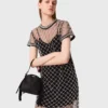 Mini vestido de tule bordado