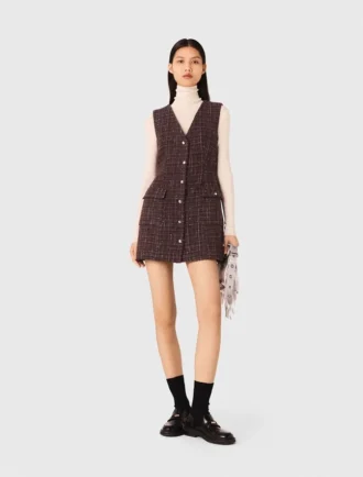 Mini-vestido de tweed