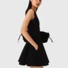 Mini-vestido de tweed com corte evasê