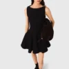 Mini-vestido de tweed com corte evasê