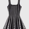 Mini-vestido em malha jacquard