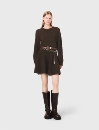 Mini-vestido em mistura de yak