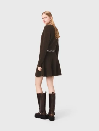 Mini-vestido em mistura de yak