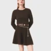 Mini-vestido em mistura de yak