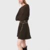 Mini-vestido em mistura de yak