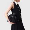 Mini-vestido em tweed com gola removível