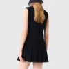 Mini-vestido em tweed com gola removível
