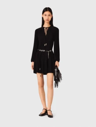 Mini-vestido plissado