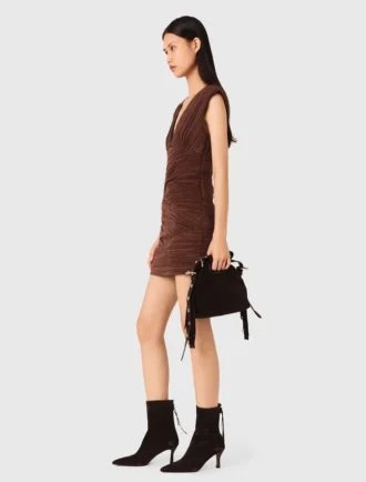 Mini-vestido plissado