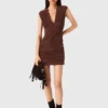 Mini-vestido plissado
