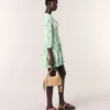 Mini-vestido plissado com padrão