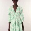 Mini-vestido plissado com padrão