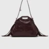 Miss M M Bag em couro craquelado