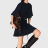 Miss M M Bag em couro craquelado