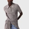Polo de lã com gola com strass
