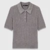 Polo de lã com gola com strass