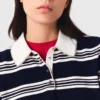 Polo às riscas com gola com strass