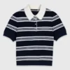 Polo às riscas com gola com strass