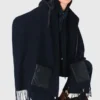 Poncho de lã com capuz