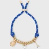 Pulseira com corrente em cordão marinho