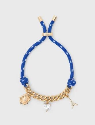 Pulseira com corrente em cordão marinho