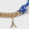Pulseira com corrente em cordão marinho