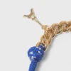 Pulseira com corrente em cordão marinho