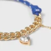 Pulseira com corrente em cordão marinho