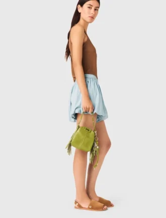 Saia-calça balão em chambray