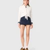 Saia-calça com efeito em camadas
