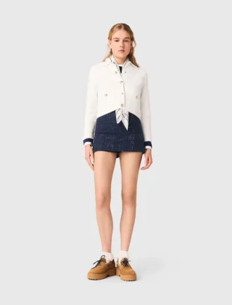 Saia-calça com efeito em camadas