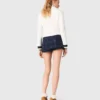 Saia-calça com efeito em camadas
